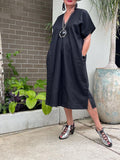 Women's Black Loose Casual Dress