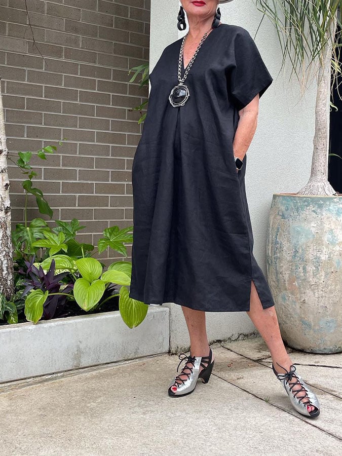 Women's Black Loose Casual Dress