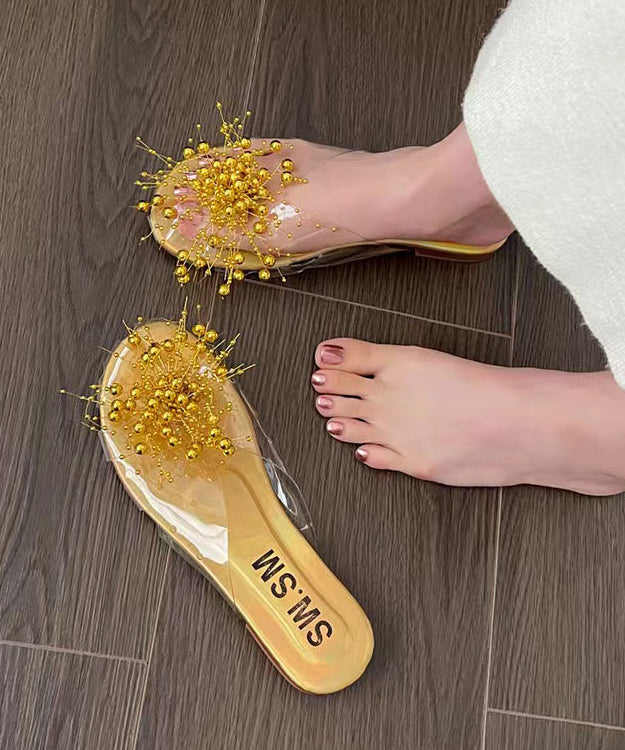 New Nail Bead Flat Bottomed Transparent Fish Mouth Slide Sandals Ag1009