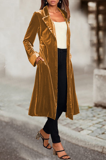 British Style Pocket Turn-back Collar Outerwear