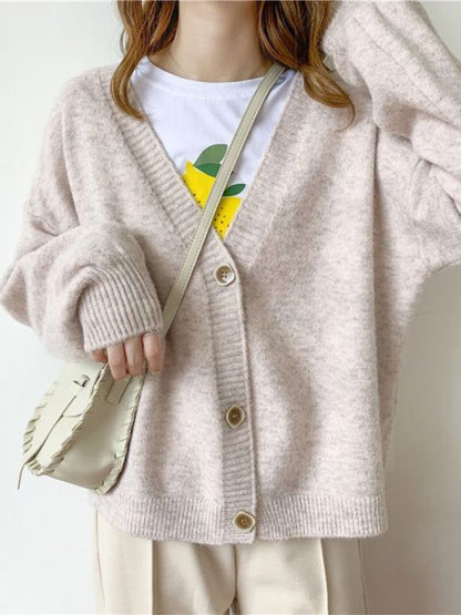 Autumn Winter Sweater Cardigans V Neck Knit Cardigans Outwear Korean Tops Suete Mujer Poncho
