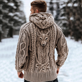 Men's Viking Tribal Wolf Celtic Chunky Knit Hooded Sweater elevenforest
