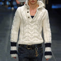 Men'S Vintage Jacquard Zipper Sweater elevenforest