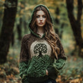 Women's Celtic Tree Of Life Ombre Pocket Hooded Sweater elevenforest