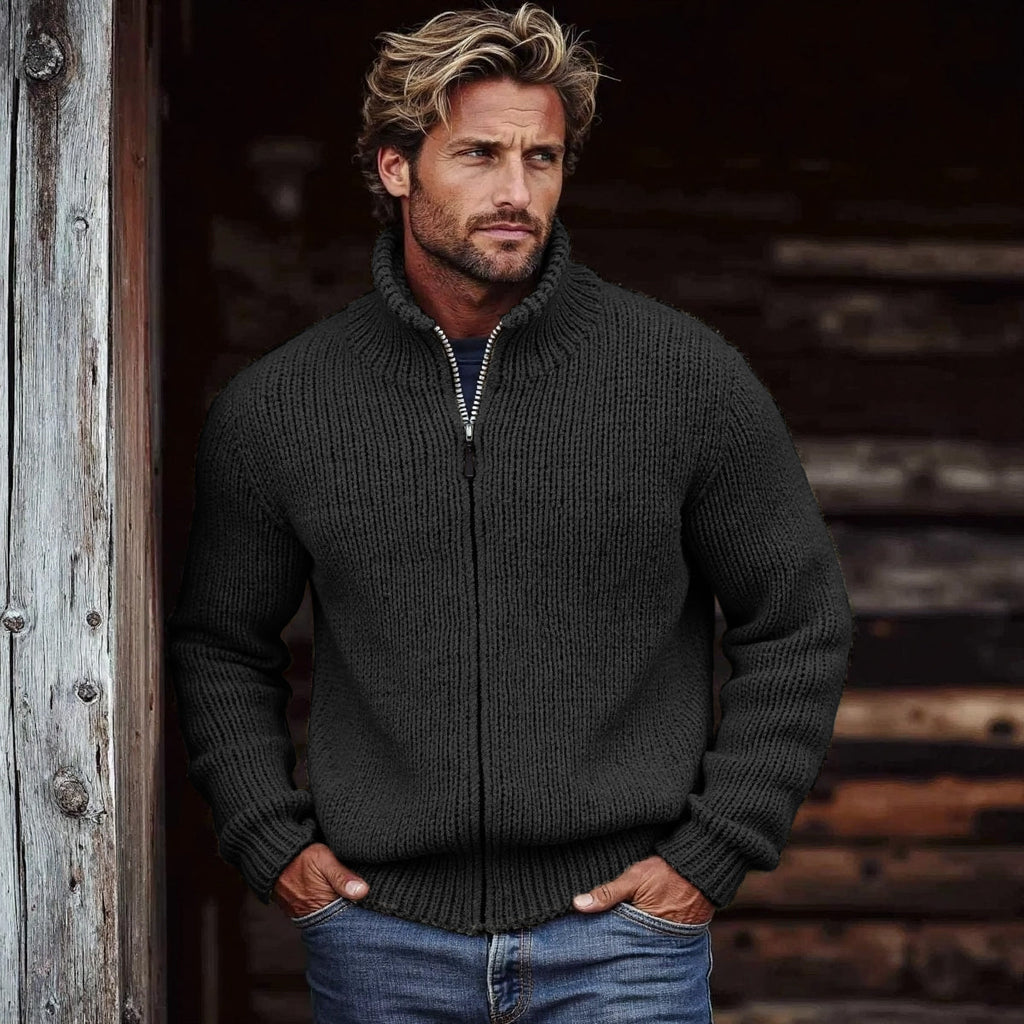 Men's Vintage Solid Color Turtleneck Sweater elevenforest
