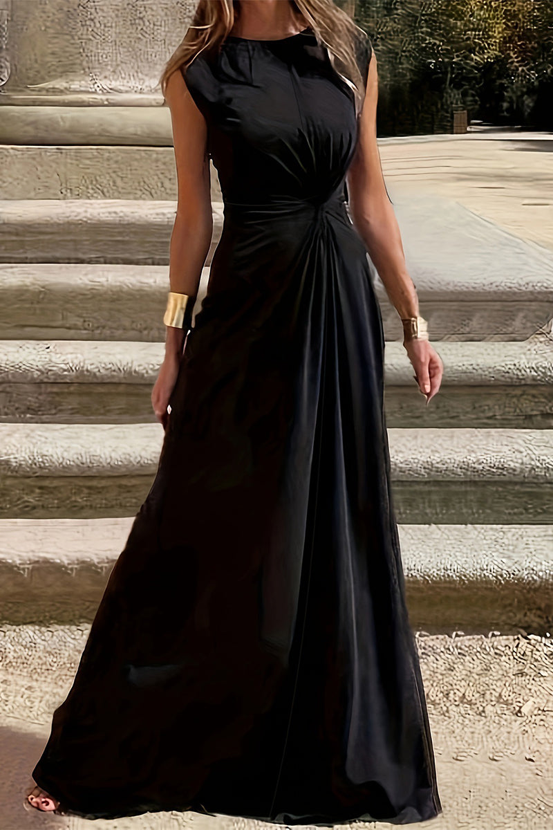 Simplicity Fold O Neck Vest Dresses