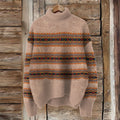Vintage Icelandic Simple Tribal Pattern Knitted Warm Turtleneck Sweater elevenforest