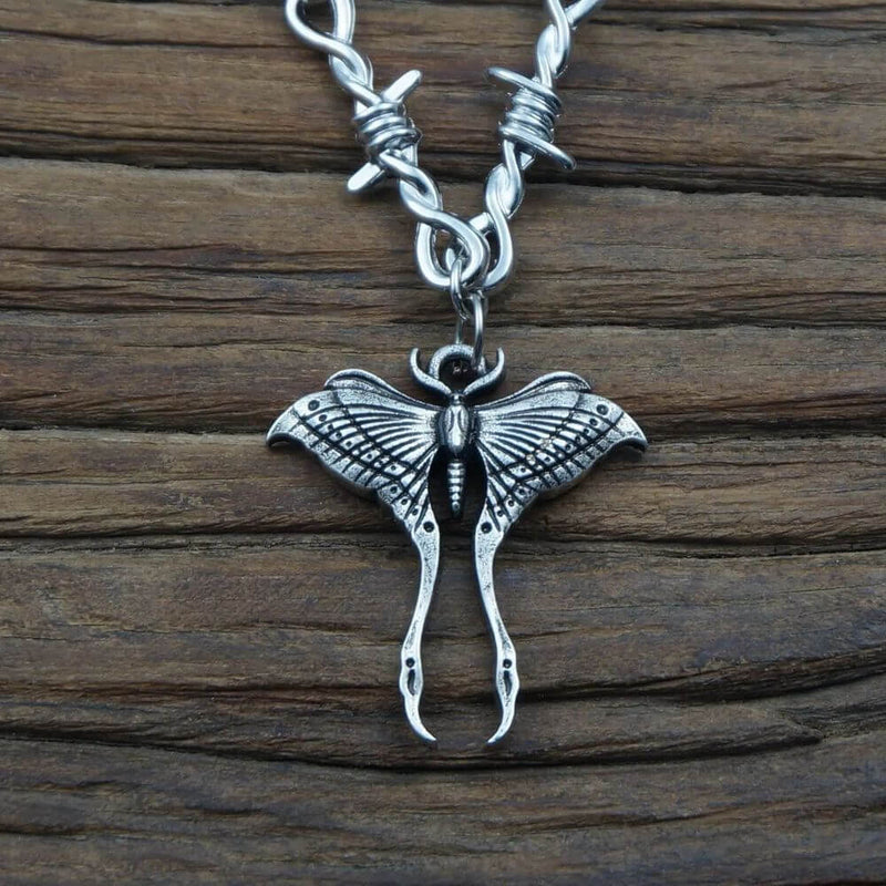 Gothic Death Moth Necklace