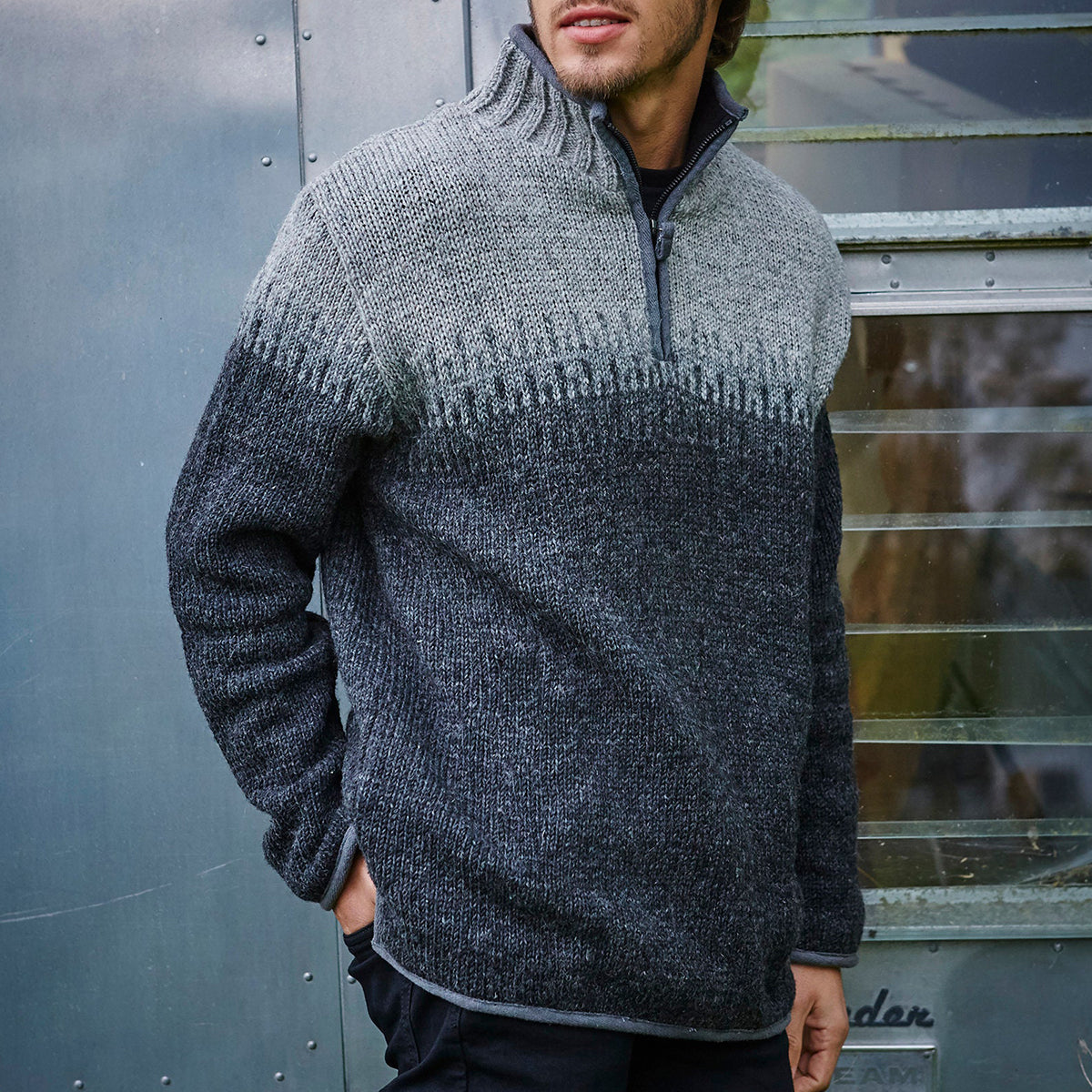 Vintage Warmth Heidelberg Knit Jacquard Icelandic Half Zip Collar Sweater（Unisex ） elevenforest