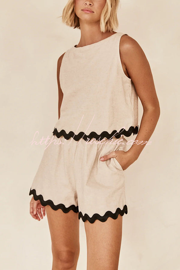 Leilani Tank Top and Elastic Waist Pocket Shorts Set