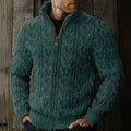 Men's Vintage Fairman Island Knitted Pattern Zip Sweater elevenforest