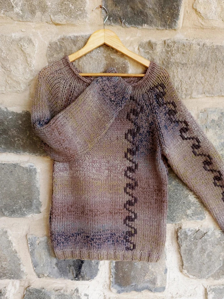 Wave Stripe Vintage Women's Sweater elevenforest