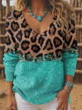Women's Western Retro Pattern Print Long Sleeve Top elevenforest