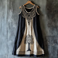 Vintage Viking Tree Of Life Art Linen Sleeveless Maxi Dress elevenforest