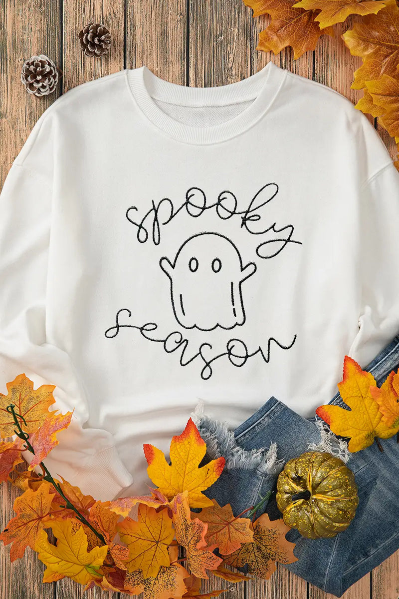 Beige Ghost Spooky Season Sweatshirt