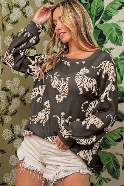 Lively Cheetah Print Sweatshirt