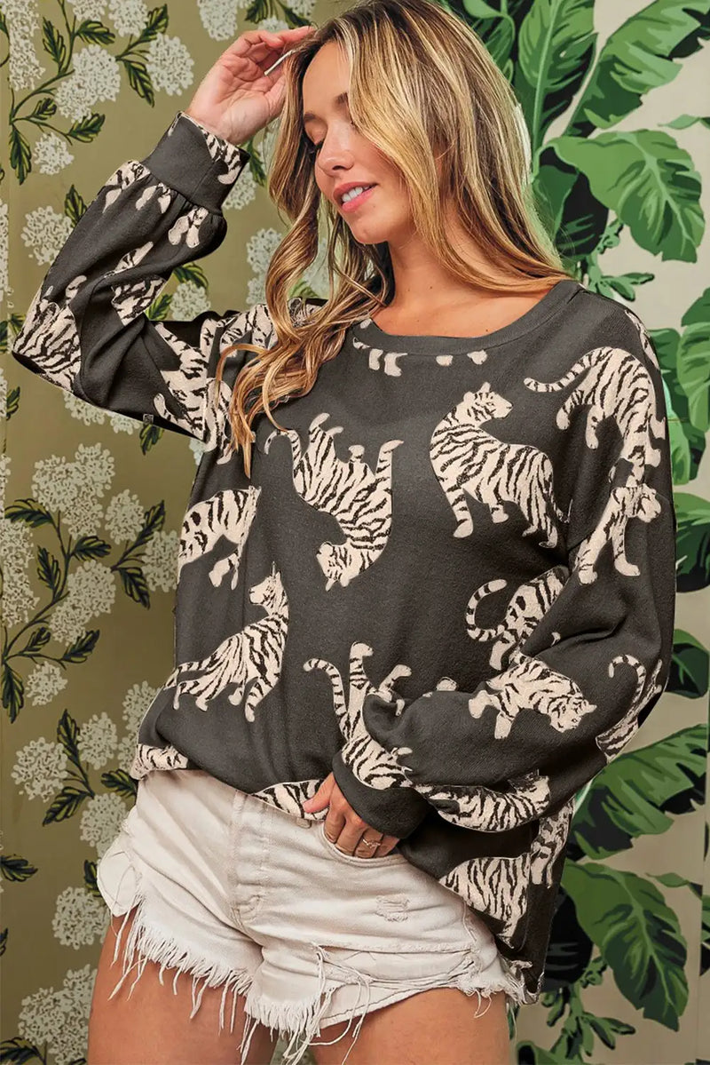 Lively Cheetah Print Sweatshirt