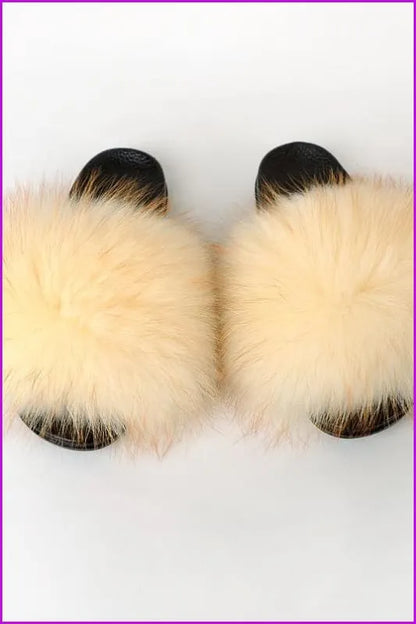 {5-7 Days Wait for Make} New Color Raccoon Fur Slides F581