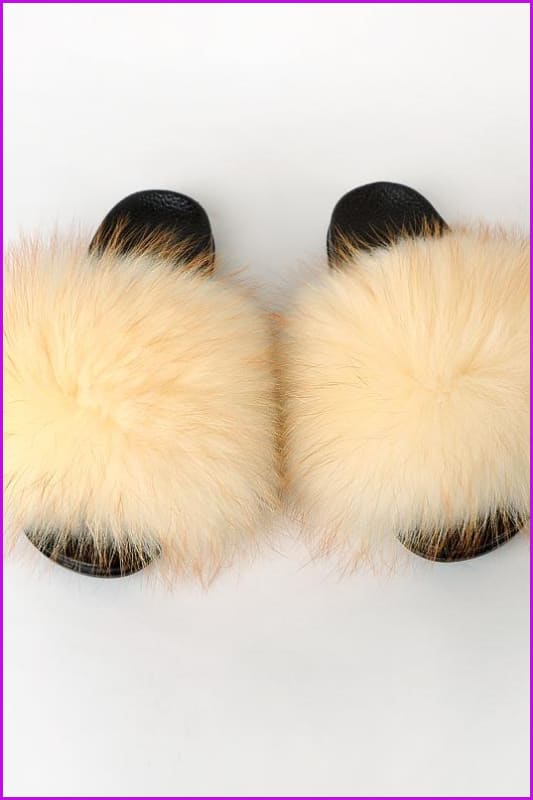 {5-7 Days Wait for Make} New Color Raccoon Fur Slides F581