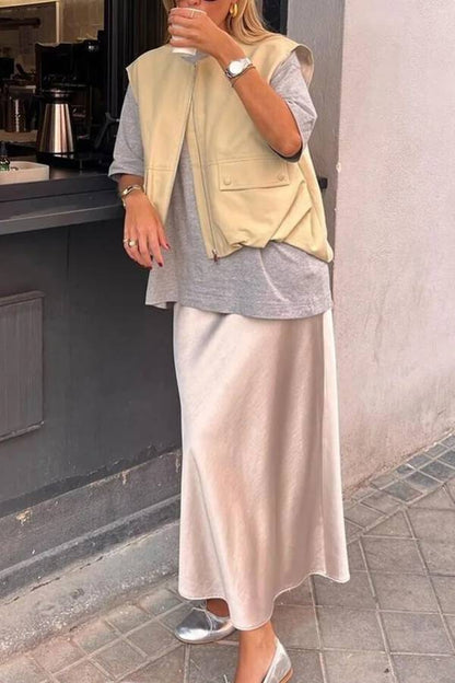 Fashionable Loose Sleeveless Pocket Vest