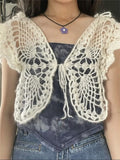 Vintage Butterfly Hollow Crochet Tied Top elevenforest