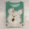 Comstylish Cute Dog Art Vintage Washed T Shirt