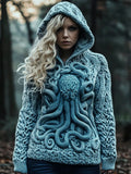 Cthulhu Sea Monster Women's Hooded Icelandic Sweater elevenforest