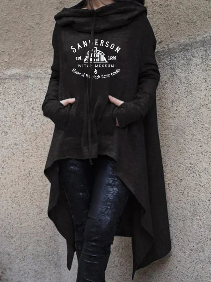 Halloween Print Irregular Long Sleeve Sweatshirt