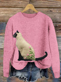 Elegant Cat Women's Knit Sweater elevenforest