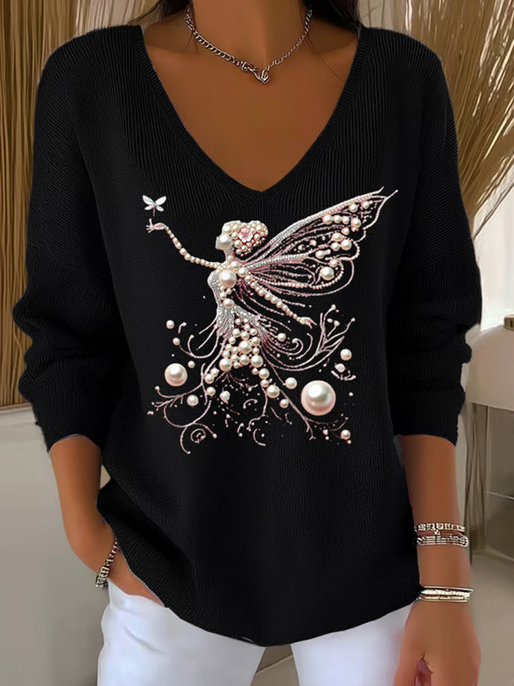 Women's Casual Pink Awareness Sweater elevenforest