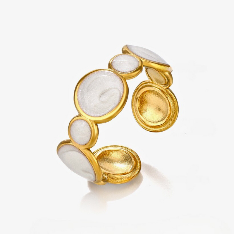 Cydney White Adjustable Rings Set