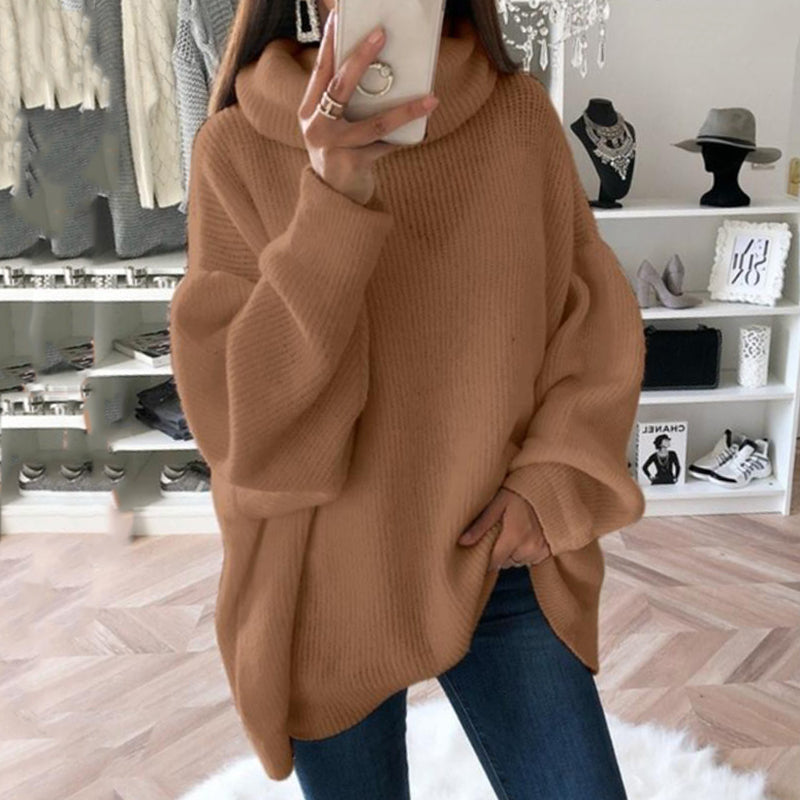 Casual Simple Solid Color Turtleneck Knitted Sweater elevenforest