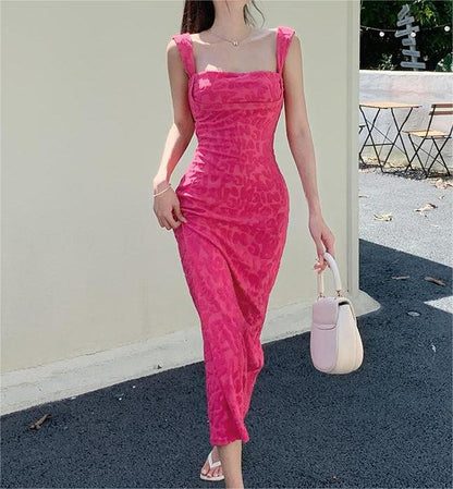 Summer Socialite Dress Fashionable Jacquard Chest Showing Camisole Dress