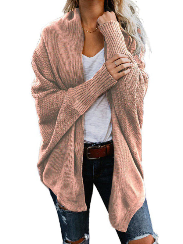Batwing Sleeves Loose Color Cardigan Tops