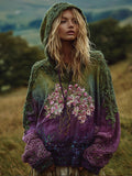 Women's Vintage Tie-dye Embroidered Casual Vintage Hoodie elevenforest