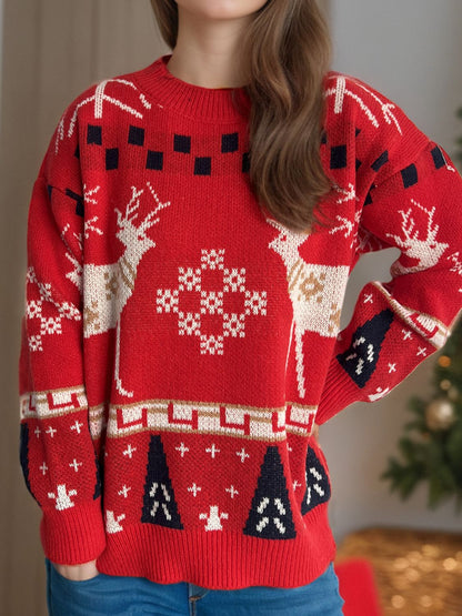 Vittoria® | Christmas Element crew neck long sleeve sweater