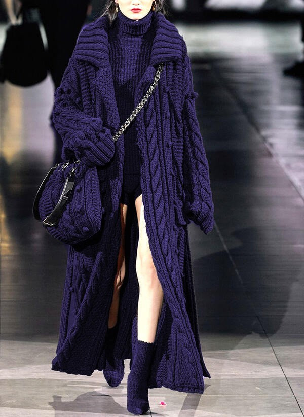 Long Cardigan Sweater Twist Knitted Clothing