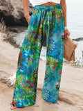 Sea ​​anemone Women's Printed Cotton And Linen Casual Pants