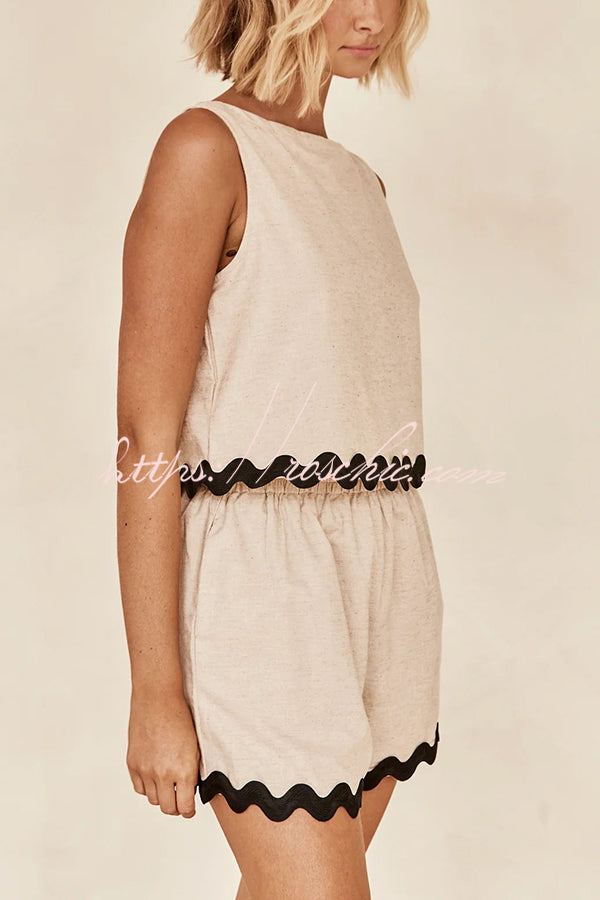 Leilani Tank Top and Elastic Waist Pocket Shorts Set