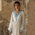 Vintage Greek Inspired V Neck Linen Blend Maxi Dress elevenforest