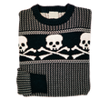 Halloween Skull Print Knitted Pullover Sweater artswardrobe
