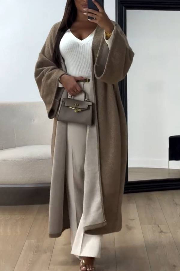 Autumn and Winter Loose Color Coat