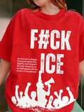 Comstylish Ice Out Inspiration Slogan Printed Casual Short-sleeve T-shirt