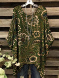 Women's Vintage Floral Print Casual Top