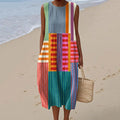 Women's Abstract Geometric Art Design Midi Tank Dress elevenforest