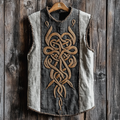 Men's Vintage Viking Celtic Rune Cotton And Linen Vest elevenforest