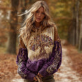 Women's Vintage Viking Tree Of Life Gradient Graphic Casual Hoodie elevenforest