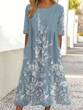 Women's Retro Floral Print Dress elevenforest