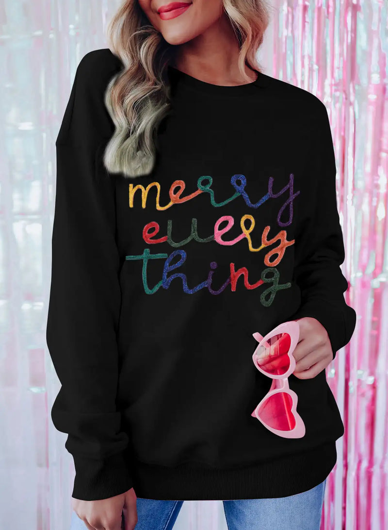 Black Slogan Sweatshirt