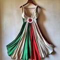 Women's Vintage Italian Flag And Daisy Short Dress elevenforest